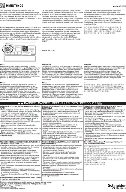 schneider施耐德Harmony ST6_ 说明书